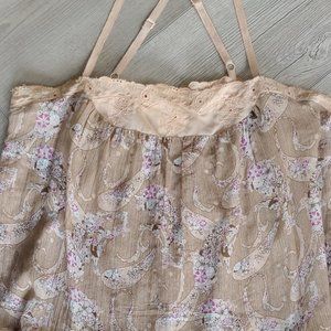 Free People unique, boho beige + multicolor tank